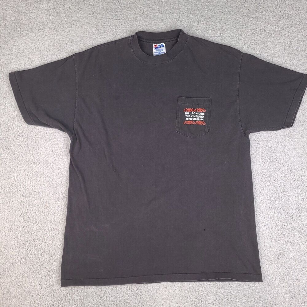 VTG The Jacksons The Vineyard September 1994 T-Shirt Mens XL Black Single Stitch